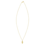 14K Yellow Gold Diamond Cut Cross Necklace, view 2