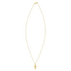 14K Yellow Gold Diamond Cut Cross Necklace, view 2
