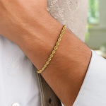 Silk Rope Chain Bracelet in 14K Yellow Gold (3.00 mm), view 4
