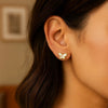 14K Yellow Gold Mother of Pearl Butterfly Stud Earrings, view 3