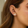 14K Yellow Gold Mother of Pearl Butterfly Stud Earrings, view 4