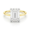 5 Carat Emerald Lab Grown IGI G/VS1 Diamond Solitaire Ring in 14K Yellow Gold