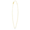 14K Yellow Gold Mini Diamond T Initial Pendant Necklace, view 2