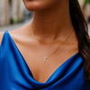 14K Yellow Gold Mini Diamond T Initial Pendant Necklace, view 5
