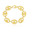 14k Yellow Gold High Polish Lite Puffed Mariner Link Bracelet (16.00 mm), view 2