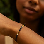 14K Yellow Gold And Onyx Pallina Bead Bracelet (3.00 mm), view 3