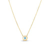 14K Yellow Gold MOP Evil Eye Necklace, view 3