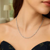 Sterling Silver Rhodium Plated Petite Alternating Paperclip Chain (3.15 mm), view 4