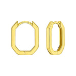 14K Yellow Gold Hexagon Hoop Earrings