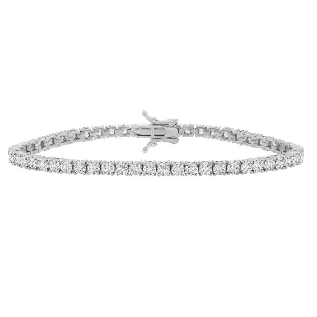 Sterling Silver Rhodium Plated CZ Tennis Bracelet (3.30 mm), view 2