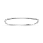 Sterling Silver Rhodium Plated Square Slip On Bangle (3.00 mm), view 2