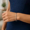 Sterling Silver Rhodium Plated Square Slip On Bangle (3.00 mm), view 7