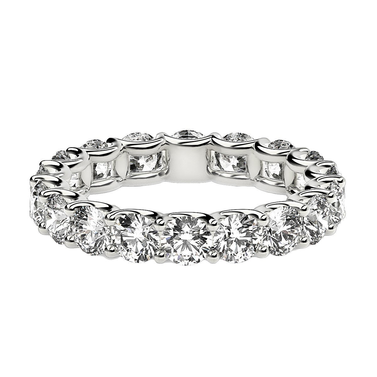 Round Cut Lab Grown Diamond Eternity Ring in 14K White Gold (2 cttw FG/VS2), view 2