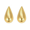 Sterling Silver Yellow Gold Plated Puffed Teardrop Earrings, view 2