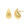 Sterling Silver Yellow Gold Plated Puffed Teardrop Earrings, view 3