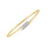 14k Two Tone Gold Diamond Bypass Bar Bangle (2.00 mm), view 2