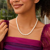 Pearl Necklace with Ball Clasp in 14K Yellow Gold, view 4