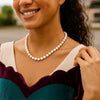 Pearl Necklace with Ball Clasp in 14K Yellow Gold, view 5