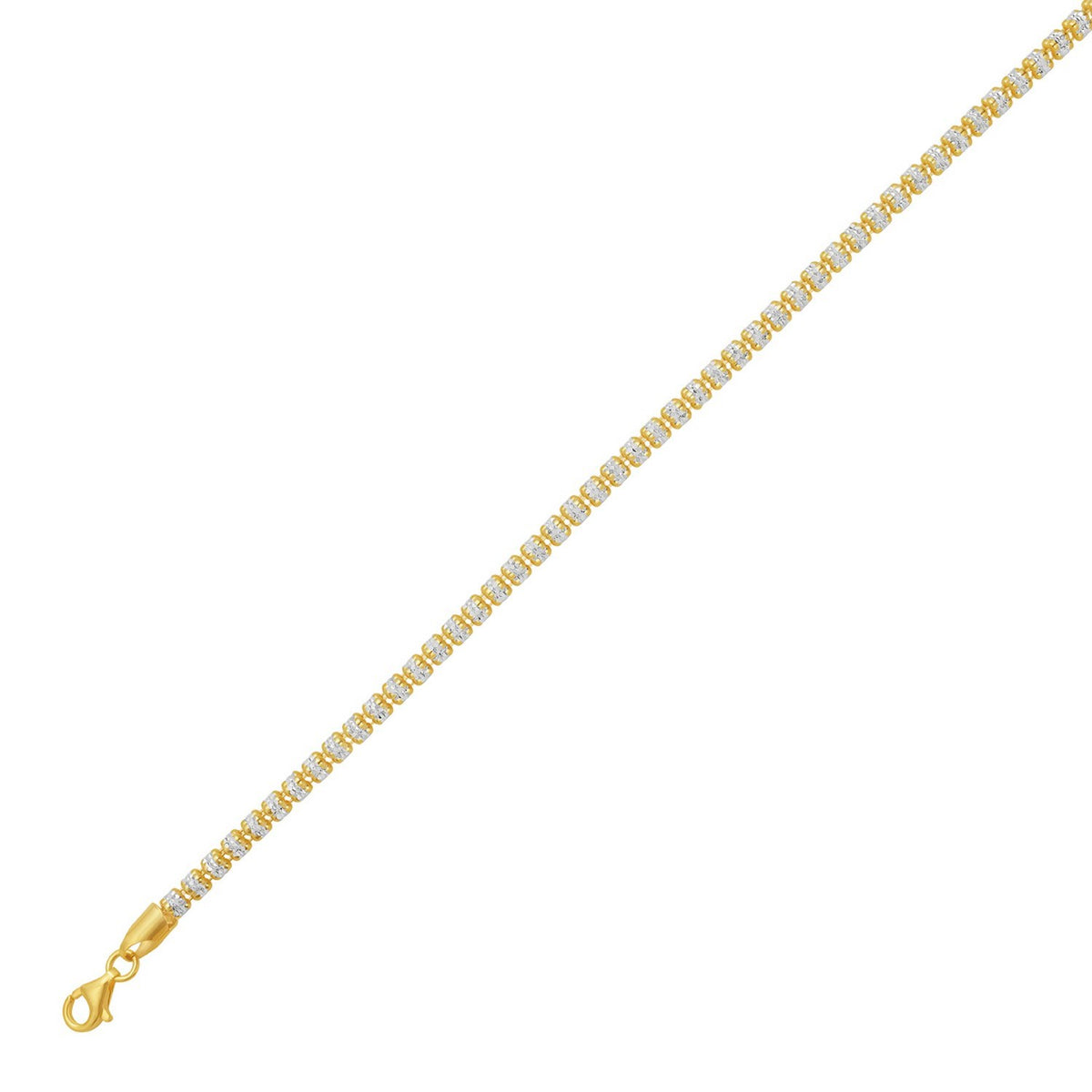 Sterling Silver with Gold Plated Ice Barrel Chain (3.80 mm), view 2
