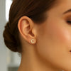 14K Yellow Gold Yours Truly Initial C Stud Earrings, view 3