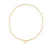 14K Yellow Gold Heart Element Paperclip Necklace, view 2