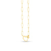 14K Yellow Gold Heart Element Paperclip Necklace, view 3