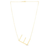 14K Yellow Gold Yours Truly Large Initial E Necklace, view 2