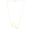 14K Yellow Gold Yours Truly Large Initial E Necklace, view 2