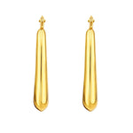 14K Yellow Gold Graduated Oval Hoop Earrings, view 5