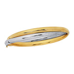 14K Two Tone Gold Interlocked Bangle, view 2