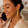 14K Yellow Gold Heart Drop Earrings, view 3