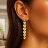14K Yellow Gold Heart Drop Earrings, view 5