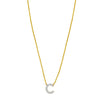 14K Yellow Gold Mini Diamond C Initial Pendant Necklace