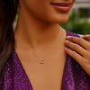 14K Yellow Gold Mini Diamond C Initial Pendant Necklace, view 5