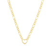 10K Yellow Gold Figaro Chain Heart Necklace