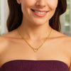 10K Yellow Gold Figaro Chain Heart Necklace, view 2