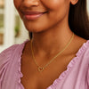 10K Yellow Gold Figaro Chain Heart Necklace, view 3