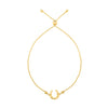 Adjustable Horseshoe Draw String Bracelet in 14K Yellow Gold