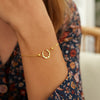 Adjustable Horseshoe Draw String Bracelet in 14K Yellow Gold, view 3