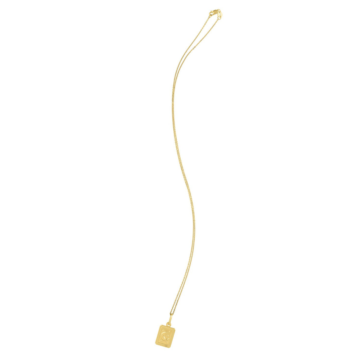 Moon and Stars Necklace in 14K Yellow Gold, view 3