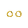 14K Yellow Gold Diamond Cut Interlocking Trinity Stud Earrings (11.30 mm), view 2