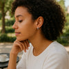 10K White Gold Snuggable Hoop Earrings, view 4
