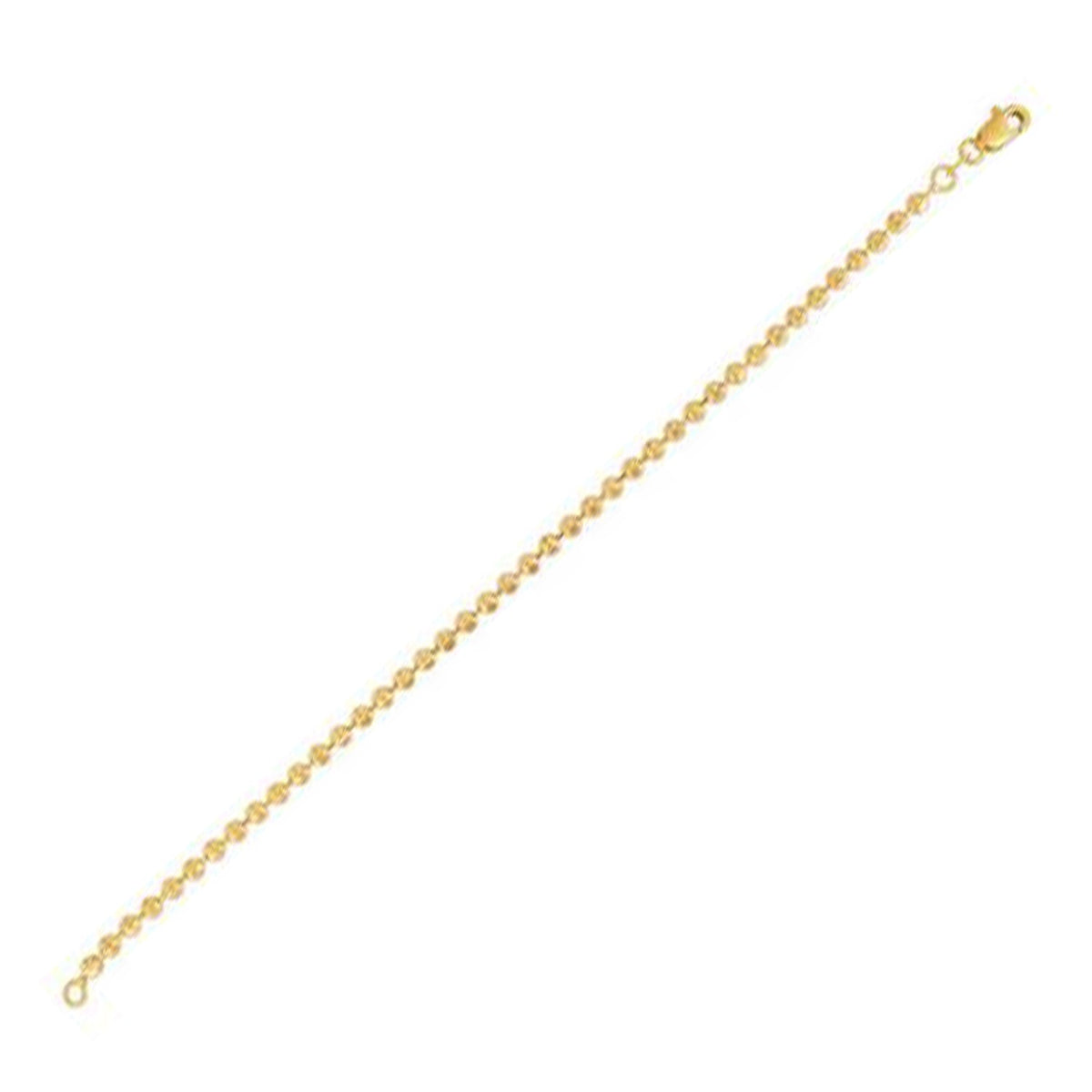 Moon Cut Bead Chain Bracelet in 14K Yellow Gold (3.00 mm)