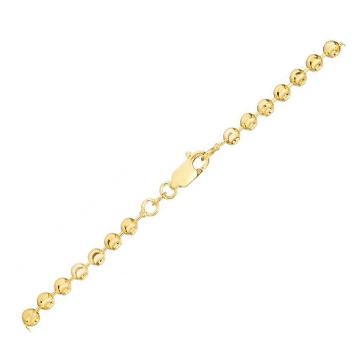 Moon Cut Bead Chain Bracelet in 14K Yellow Gold (3.00 mm), view 2