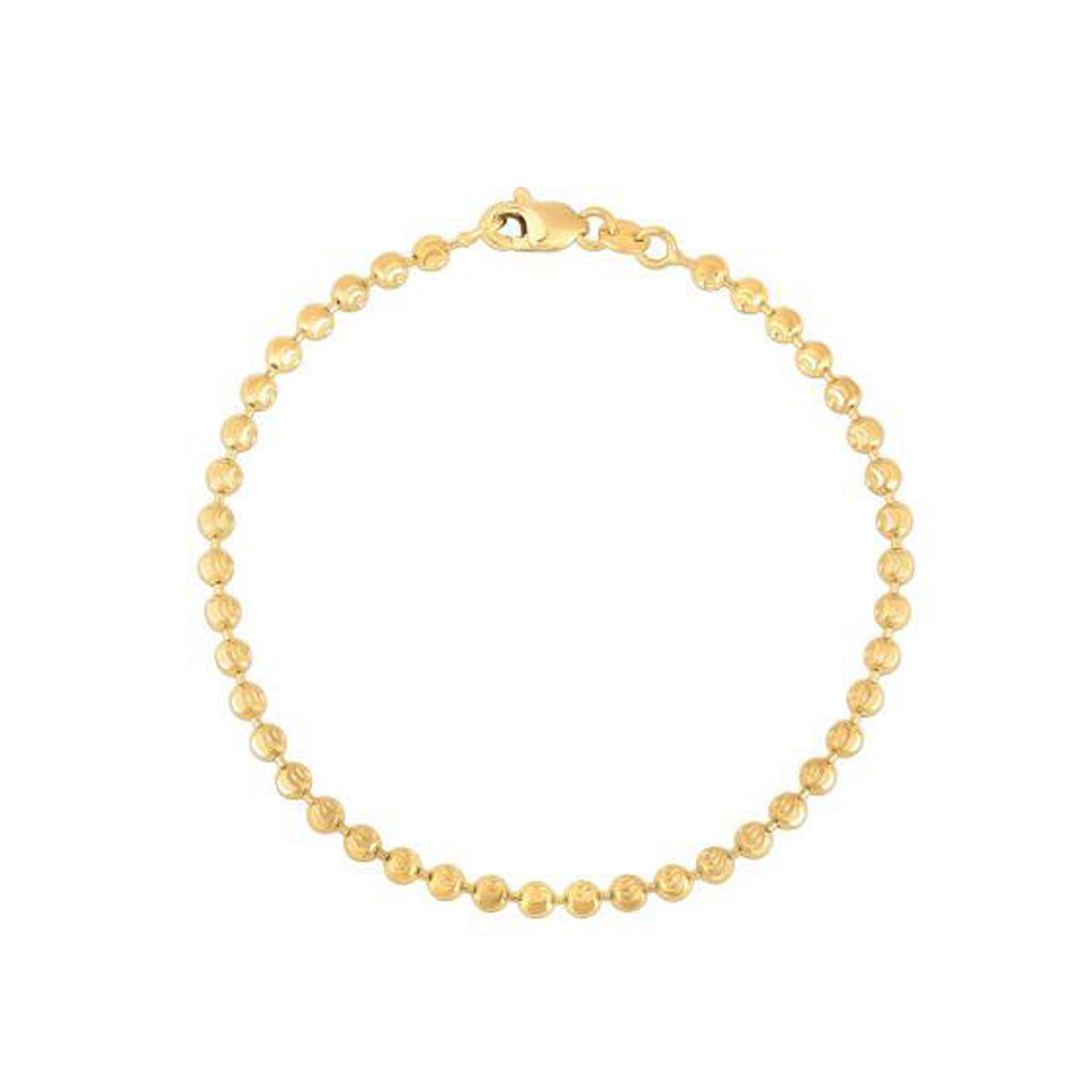 Moon Cut Bead Chain Bracelet in 14K Yellow Gold (3.00 mm), view 3