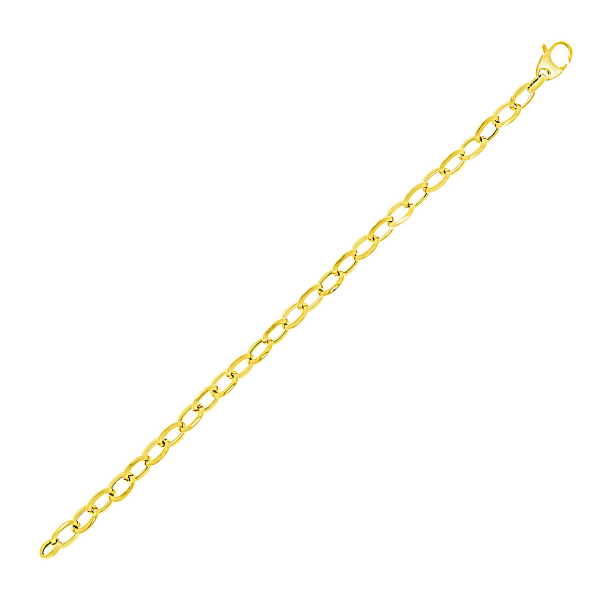 14K Yellow Gold Cable Chain Style Bracelet (6.35 mm)