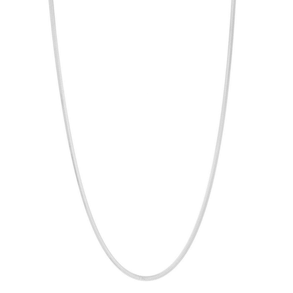 Sterling Silver Rhodium Plated Oval Snake Chain (2.60 mm), view 2