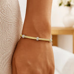14K Yellow Gold Diamond Triple Station Tubogas Cuff, view 3