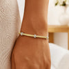 14K Yellow Gold Diamond Triple Station Tubogas Cuff, view 3