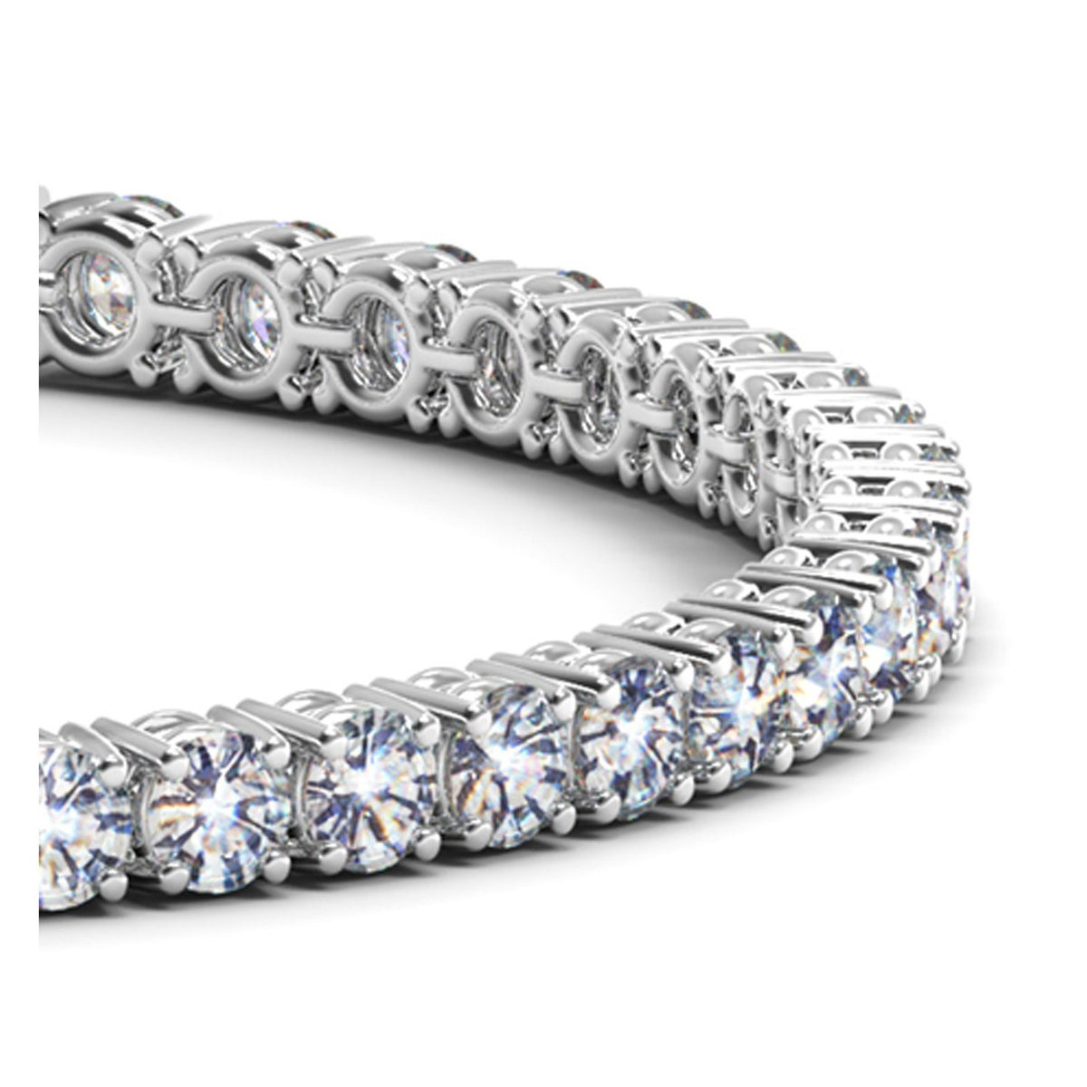 Lab Grown Round Diamond Tennis Bracelet in 14K White Gold (8 cctw F/G VS2/SI1), view 2